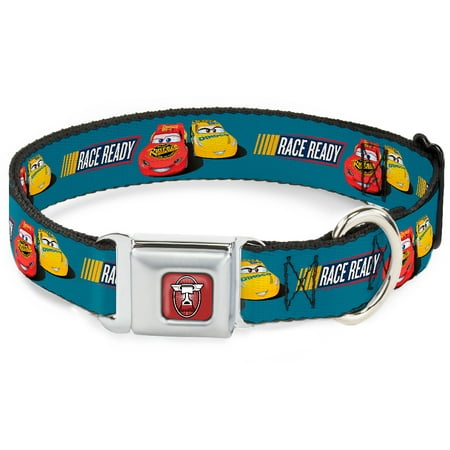 Dog Collar Seatbelt Buckle Cars 3 Lightning Mcqueen Cruz Ramirez Pose Race Ready Blue 9 to 15 Inches 1.0 Inch (Best Coolant For Race Cars)