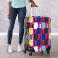 thumbnail image 4 of HELLHERO Colorful Cat Pattern Travel Baggage Guard Polyester Spandex Anti Aging Durable Luggage Cover for Adult, 4 of 7