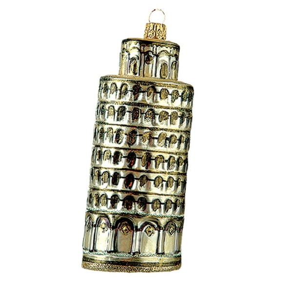Leaning Tower of Pisa Italy Polish Glass Christmas Ornament Tree Decoration New