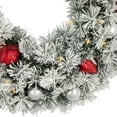 thumbnail image 5 of Northlight Pre-Lit Battery Operated Snowy Bristle Pine Christmas Wreath - 30" - Warm White LED, 5 of 5