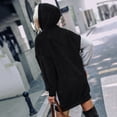 thumbnail image 4 of LYXSSBYX Womens Long Sleeve Dress Hot Sale Clearance Women's Loose Long Two-Color Matching Long Sleeve Plush Hooded Tops, 4 of 7