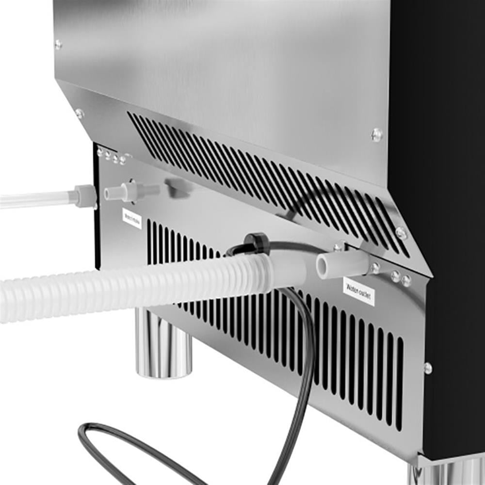 Pemberly Row CIM265 Undercounter Metal Ice Maker Machine in Black