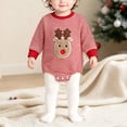 thumbnail image 2 of larppty Baby Boy Girl Christmas Outfit Embroidery Striped Sweatshirt Romper Waffle Knit Long Sleeve Fall Bodysuit Jumpsuit, 2 of 7