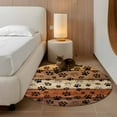 thumbnail image 3 of Round Area Rug 4 Ft, Burnt Orange Brown Washable Non-Slip Circle Carpet for Living Room/Bedroom, Farmhouse Dog Paw Vintage Low-Profile Crawling Mats Collection Rugs for Indoor, 3 of 7