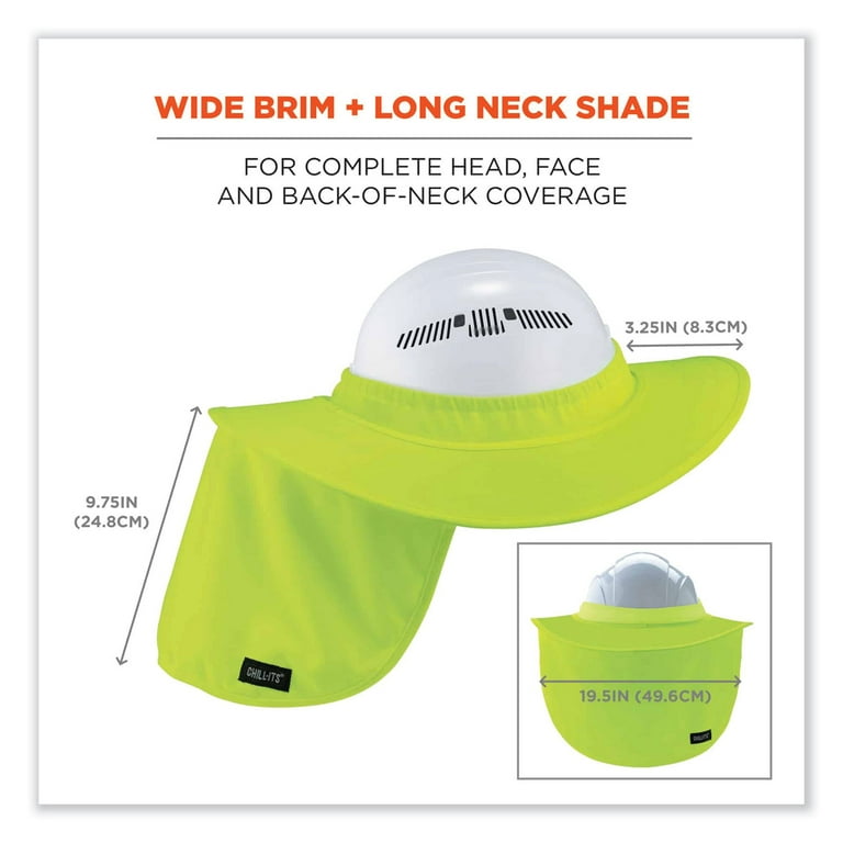 Chill-Its 6660 Hard Hat Brim + Neck Shade, 19.5 x 9.75, Orange, Ships in 1-3 Business Days Chill-Its 6660 Hard Hat Brim + Neck Shade, 19.5 x 9.75, Orange, Ships in 1-3 Business Days
