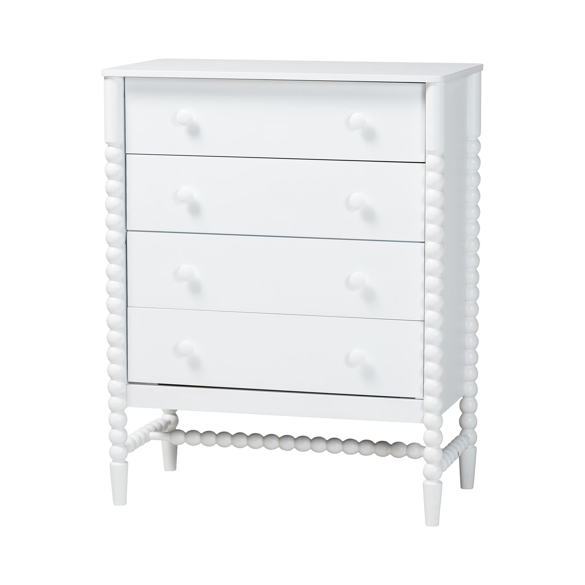 Baxton Studio Brantley Modern Farmhouse Chest, 4-Drawer, White