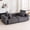 GREY, variant on 95.28" W Corduroy Sofa With Square Arm , High Sponge Fill Modular 2-Seater Sofa Couch With Pillows