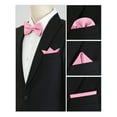thumbnail image 5 of INSPIRE CHIC Men's Pre-Tied Bow Tie with Matching Pocket Squares Sets for Business Causal Pink One Size, 5 of 5