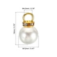 thumbnail image 2 of Uxcell 12mm Faux Pearl Pendants Drops, 200 Pack Round Imitation Pearl Beads with Rhinestone, Golden White, 2 of 6