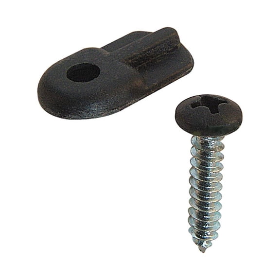 Flush Screen Clips with Screws, Plastic, Black (12-pack)