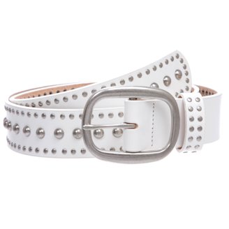 Genuine Vintage Retro Circle Studded Leather Belt Interchangeable Buckle