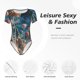 thumbnail image 2 of Balery Starry Sky Planet Lollipop Body de cuello redondo de manga corta para mujer Tops de manga corta Tops básicos-X-Large, 2 of 5