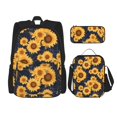 thumbnail image 1 of Fotbe Navy Blue Plaid Sunflower Set Escolar 3 en 1 para Niños - Mochila Duradera con Lonchera Aislante y Estuche para Lápices - Mochila Escolar para Niños y Niñas, 1 of 7