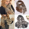 thumbnail image 4 of Women Ladies Leopard Print Soft Chiffon Shawl Neck Scarf Wrap Long BEST Hot P6E4, 4 of 9