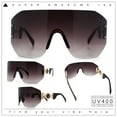 thumbnail image 2 of Womens Oversized Rectangle Rimless Shield Designer Jewel Hinge Diva Sunglasses All Brown, 2 of 8