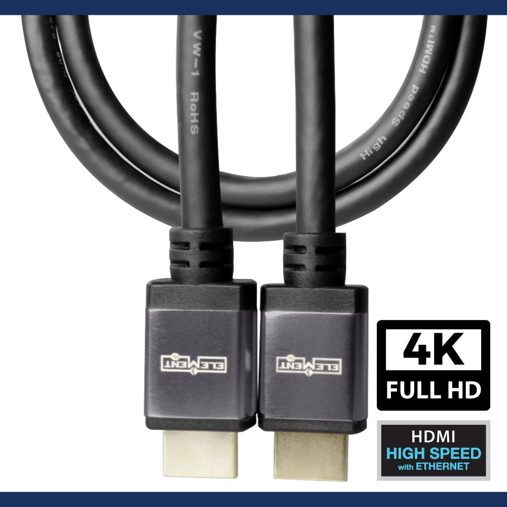 Element-Hz™ 4K HDMI Cable High Speed w/ Ethernet (Gray = 15 Meters / 49.2ft)
