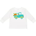thumbnail image 3 of Inktastic Cute Easter Bunny in Blue Truck with Carrots Boys or Girls Long Sleeve Toddler T-Shirt, 3 of 5