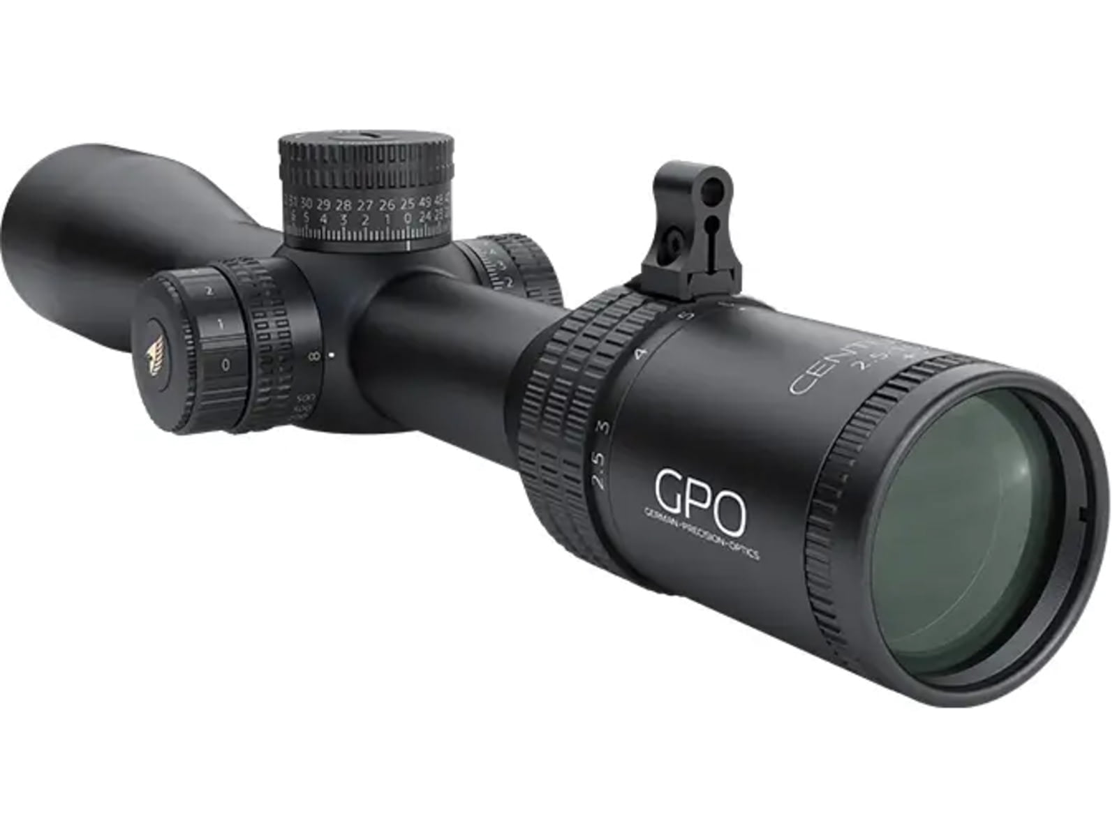 German Precision Optics Centuri 2.5-15x44mm 30mm Tube Rifle Scope, Second Focal Plane, MOAi, Black