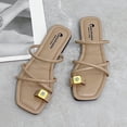 thumbnail image 4 of Juebong Sandals clearance Boho Slide Sandals for Women Girls Dressy Low Wedge Thong Sandals Casual Toe Ring Flat Sandals Cute Summer Bohemian Travel Flip Flop Sandal Shoes, 4 of 5