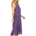 thumbnail image 4 of Sakkas Ilaria Women's Midi Sleeveless Casual Loose Flare Print Dress Caftan Pocket - TD42-803-Purple - One Size, 4 of 5