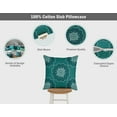 thumbnail image 3 of VargottamSquare Pillow Cover - Decorative Pillow Covers20x20 Inches,PrintedTeal BlueThemePillowcase, DecorativeSquareCushionCovers, 3 of 4