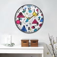 thumbnail image 2 of Yayeee Wall Clock Battery Operated 9.5" Silent Quartz Non-Ticking for Living Room Decor, Red Retro Pattern, 2 of 8
