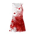 thumbnail image 4 of WFJCJPAF 2025 New Halloween Halloween Dresses for Girls,Women's Summer Comfort Fashion Printing Pocket Sleeveless V-Neck Dress - Red S, 4 of 5