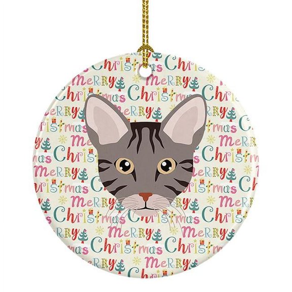 Ocicat Cat Christmas Ceramic Ornament 2.8 in x 2.8 in