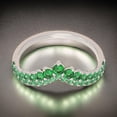 thumbnail image 2 of Sterling silver pave set lab created emerald half eternity curved ring, 2 of 6
