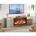 thumbnail image 4 of Yeshouse mueble para TV con armario de almacenamiento, apto para televisores hasta 55", diseño moderno, compatible con chimenea eléctrica 36", color negro, ideal sala, 4 of 7
