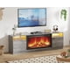 thumbnail image 4 of QinaQin Mueble para TV con gabinete de almacenamiento para pantallas de hasta 55 pulgadas, compatible con chimenea eléctrica de 36 pulgadas, color negro, 4 of 7