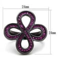 thumbnail image 2 of Womens Coffee Brown Ring Anillo Cafe Para Mujer Stainless Steel with Top Grade Crystal in Fuchsia Fidenza, 2 of 4
