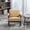 khaki, variant on Barara King Mid Century Modern Rocking Accent Chair, Solid Wood Frame Upholstered Seat, Cozy Reading Armchair for Bedroom Sunroom Living Room, Antique White