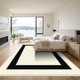 thumbnail image 3 of ODIKA 2'x3' Machine Washable Non-Slip Area Rug, Elegant Contrast Design with Repeated Narrow and Wide Stripes High Traffic Rug, Black, 894705, 3 of 7