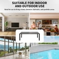 thumbnail image 2 of Mondawe Outdoor Dining Table for 6 Person, Rectangular Slatted Metal Patio Table with Umbrella Hole, 2 of 3