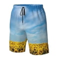 thumbnail image 6 of Uemuo Blooming Sunflower Field Pattern Men's Swim Trunks Hawaiian Beach Bathing Suit Swimsuits Beach Quick-Dry Shorts with Pockets-3X-Large, 6 of 9