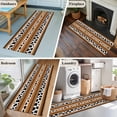 thumbnail image 6 of Runner Rug 2'x6' Brown Checkered Leopard Print Hallway Runner Rugs Washable Non-Slip Bedside Floor Mats Carpet for Kitchen Bedroom Laundry Room Bathroom, 6 of 9