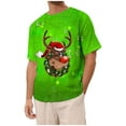 thumbnail image 1 of VBARHMQRT Comma La Tshirt Men's Christmas Short Sleeved T Shirt Men's T Shirt Christmas Reindeer Green, 1 of 3