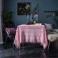 thumbnail image 3 of Retro Handmade Crochet Tablecloth Cotton Knit Hollow Coffee Tables Cover Cloth Background Decoration Cloths 1 piece (A,140x250cm), 3 of 6