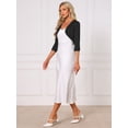 thumbnail image 4 of DARING DIVA Women's 3/4 Sleeve Cropped Open Front Cardigan Sweaters XL Black, 4 of 6