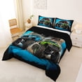 thumbnail image 2 of Manfei Cartoon Monster Truck Full Size Comforter Sets,Extreme Games Bedding Comforter Set,Blue,Black Reversible,3 Pieces,1 Comforter and 2 Pillowcases, 2 of 7