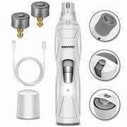 Dog Nail Grinder with 2 Grinding Wheels, Low Noise More Powerful Dog Nail Clipper, Electric Pet Nail Trimmer File, Painless Paw Claw Care, Quiet USB Rechargeable Grooming Tool for L/M/S Do