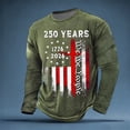 thumbnail image 2 of Puliio 250Th Anniversary Us Shirt For Men's American Flag Printing Long Sleeve Crewneck Tee Tops For Celebrate America's 250Th Anniversary（Army Green,XL), 2 of 5