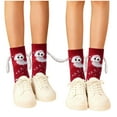 thumbnail image 4 of Nmnitkp Funny Christmas Fuzzy Socks - Magnetic Holding Hand Socks, Santa Gifts, Holiday Stocking Stuffers for Women Red,Free Size, 4 of 5