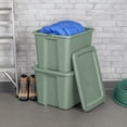 thumbnail image 5 of Sterilite Large Storage Bin, 18 Gallon Durable Plastic Storage Tote with Snap-On Lid, Light Green, 8 Pack, 5 of 9
