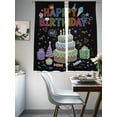 thumbnail image 4 of HAPPY BIRTHDAY Sheer Curtains 63 Inch Length 2 Panels for Living Room, Cartoon Cakes Candles Lines Painted Voile Kitchen Curtain Set, Luxury Privacy Drapes Window Treatment for Bedroom, 4 of 7