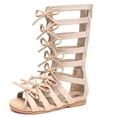 thumbnail image 1 of Odema Kids Girls Zipper Bowknot Strappy Knee-High Gladiator Sandals(Toddler/Little Kid), 1 of 5