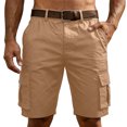 thumbnail image 2 of Cargo Shorts Men Casual Summer Elastic Waist Stretch Work Shorts Relaxed Fit Hiking Short Multi Pockets, 2 of 5