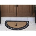 thumbnail image 4 of A1HC Half Round Black/Beige 30 in. X 48 in. Rubber and Coir Double Door Monogrammed J Doormat, 4 of 7