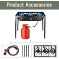 thumbnail image 7 of Outdoor Stove 3 Burners High Pressure Propane Gas Camp Stove with Detachable Legs, Perfect for Camping Patio, 225,000-BTU, 7 of 7